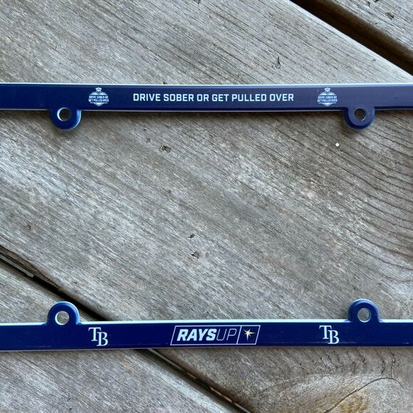 Tampa Bay Rays Up Drive Sober or Get Pulled Over Blue License Plate Frame - Picture 2 of 3